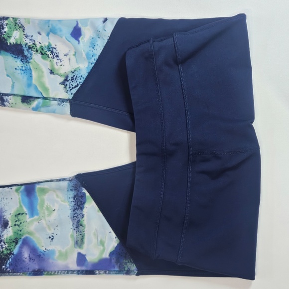 RBX Leggings Womens Small Blue Navy Abstract Print Yoga Pants Activewear Gym - Picture 6 of 7